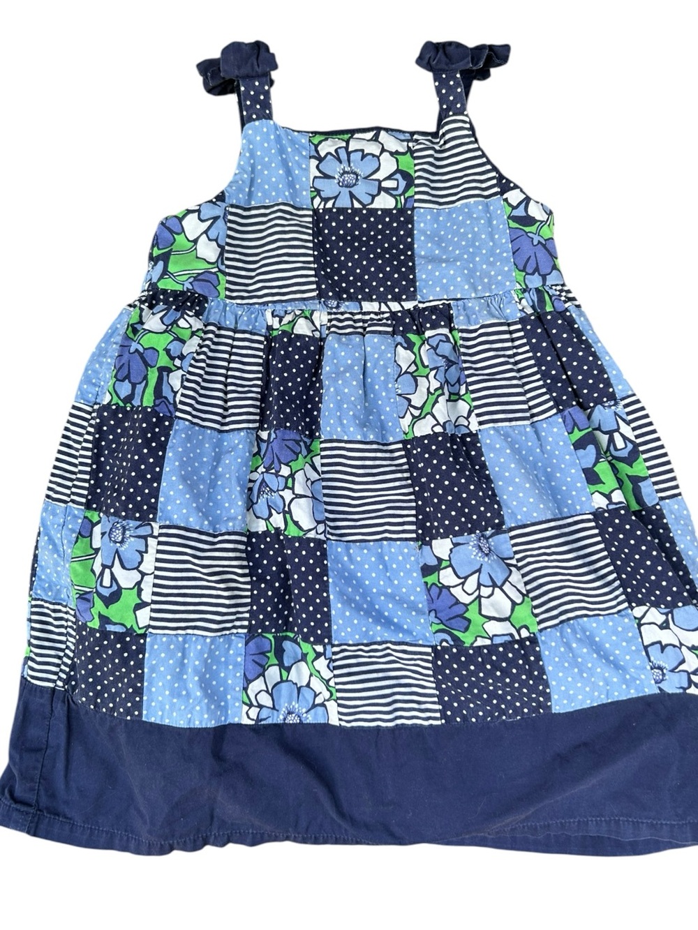 Toddler Girls Patchwork Dress Navy Gymboree Spring Prep 3T